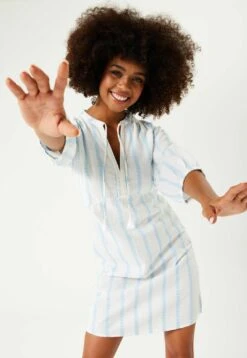 Garcia Striped - Jurk - Off White