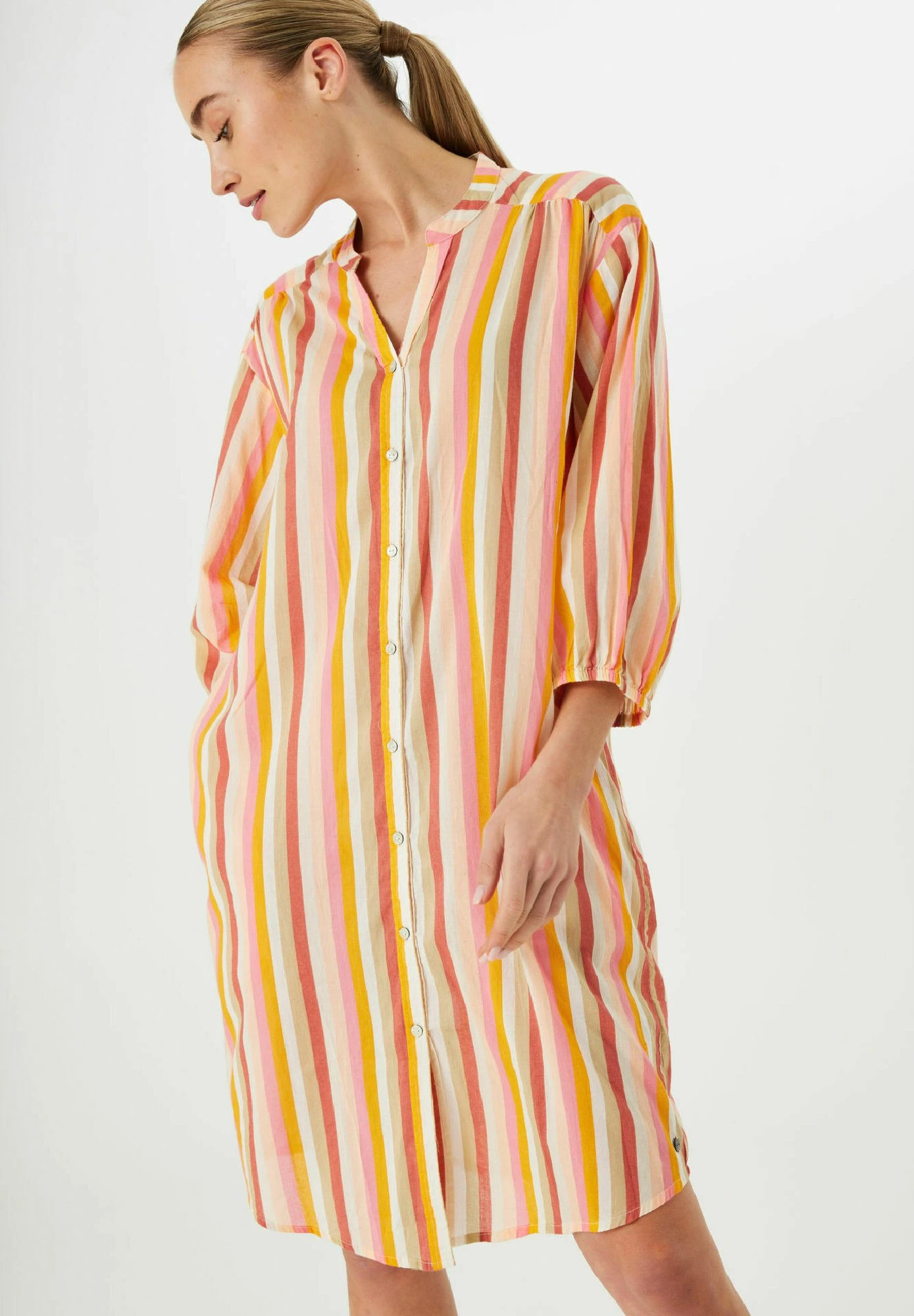 Garcia Striped- Blousejurk - Off White 3 Garcia Striped- Blousejurk - Off White