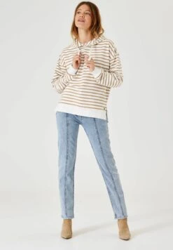 Garcia Striped- Hoodie - Off White