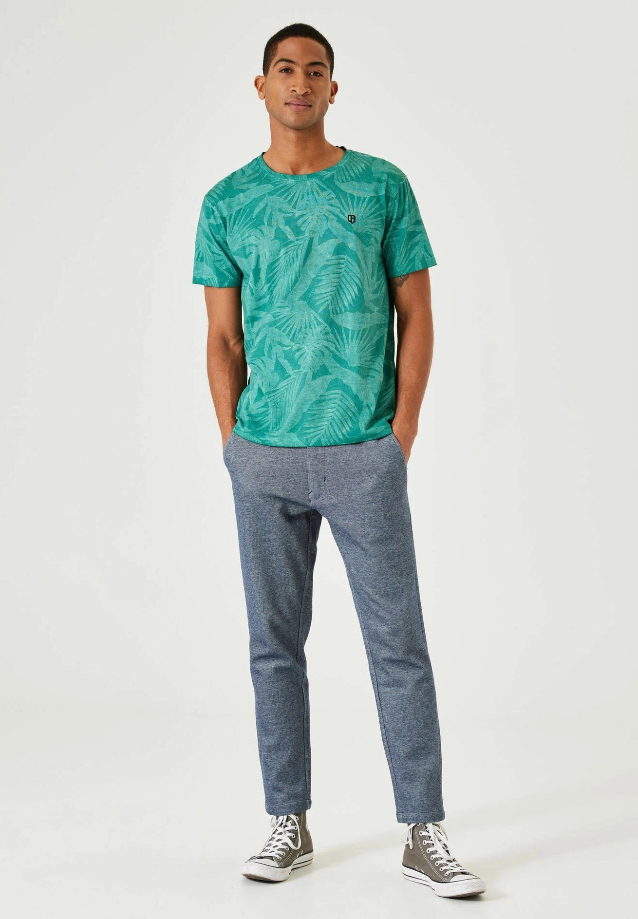 Garcia T-Shirt Print - Seafoam 4 Garcia T-Shirt Print - Seafoam - Afbeelding 2