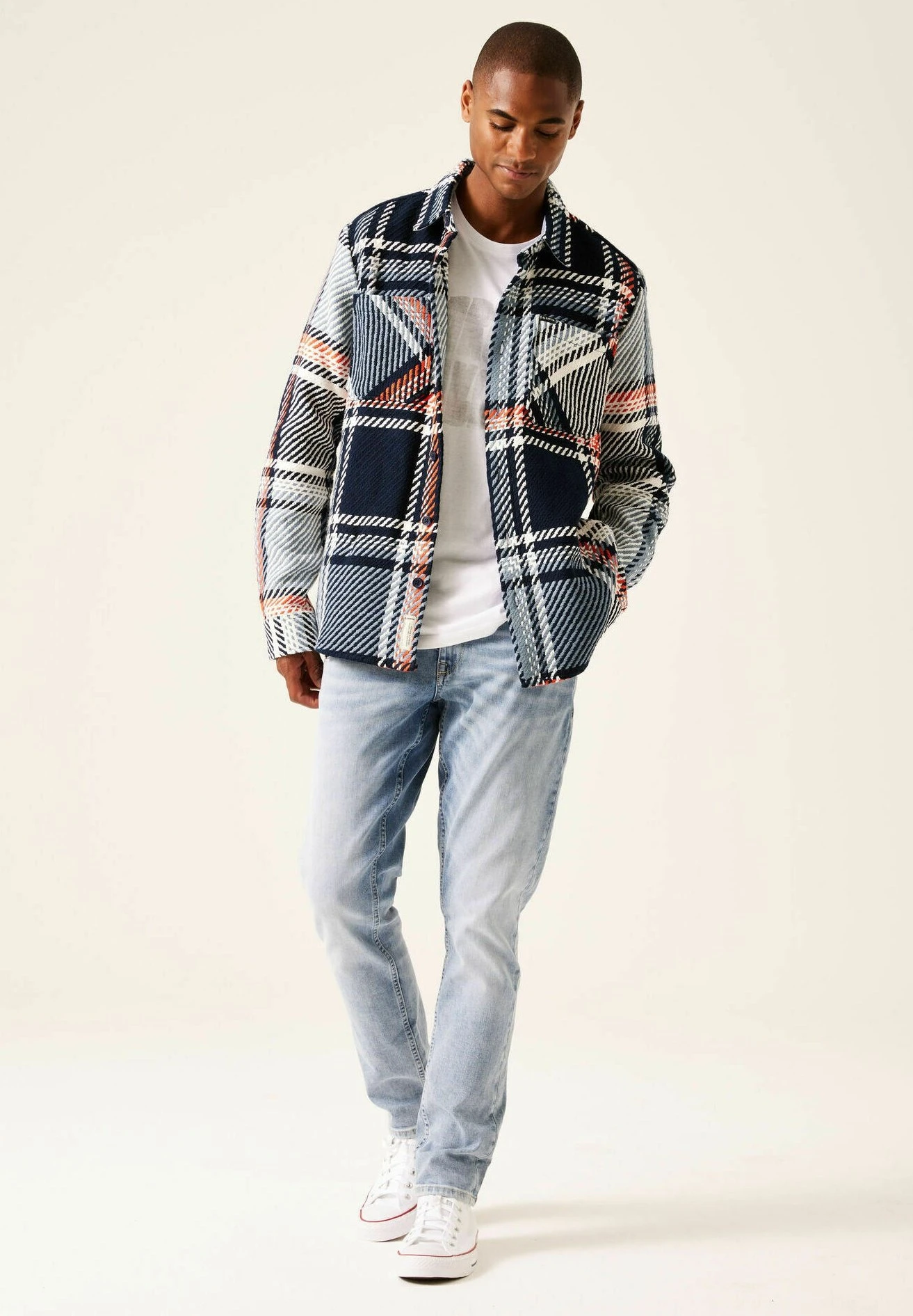 Garcia Checkered - Lichte Jas - Stone Blue 3 Garcia Checkered - Lichte Jas - Stone Blue