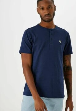 Garcia Henley- T-Shirt Basic - Marine