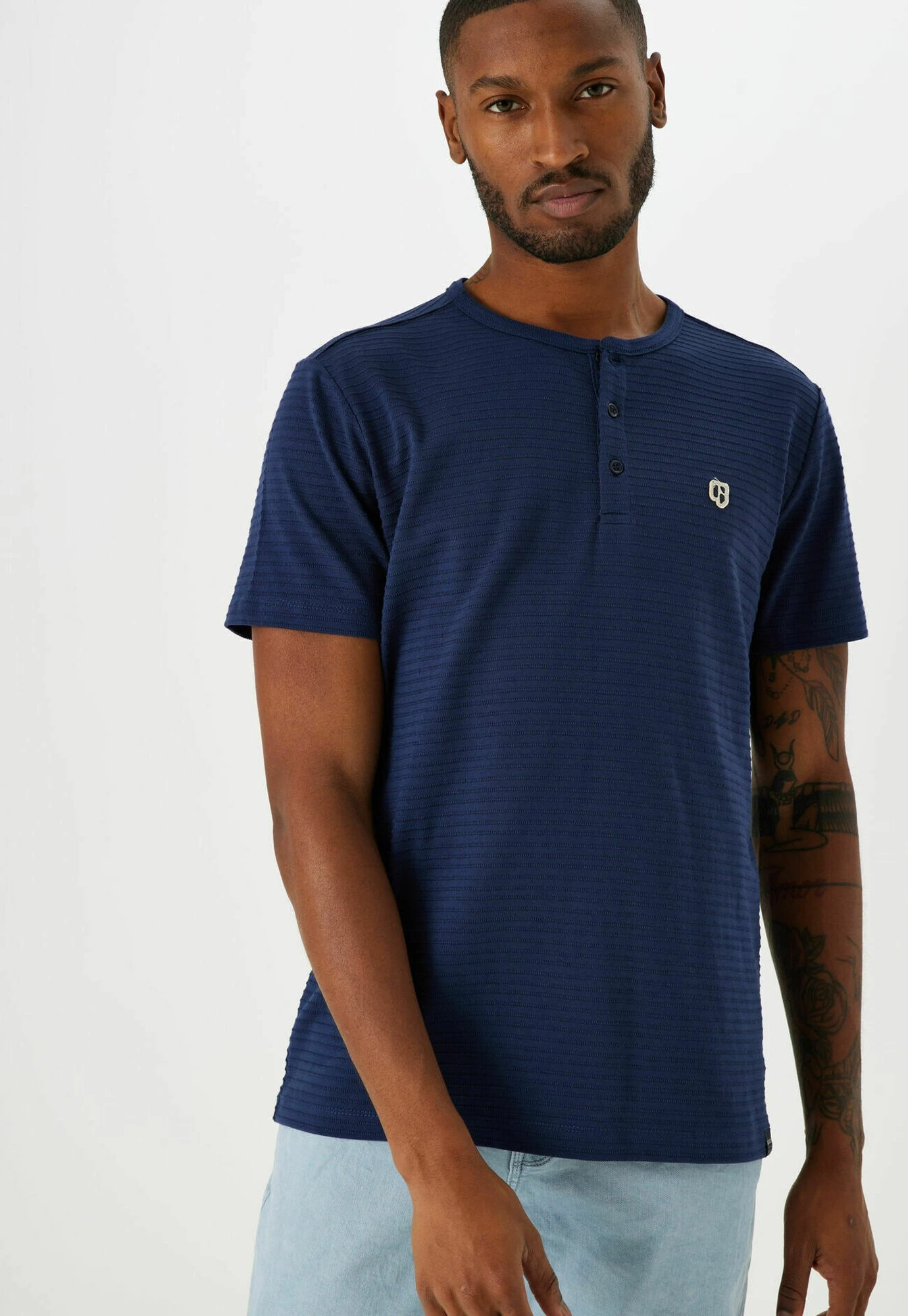 Garcia Henley- T-Shirt Basic - Marine 3 Garcia Henley- T-Shirt Basic - Marine