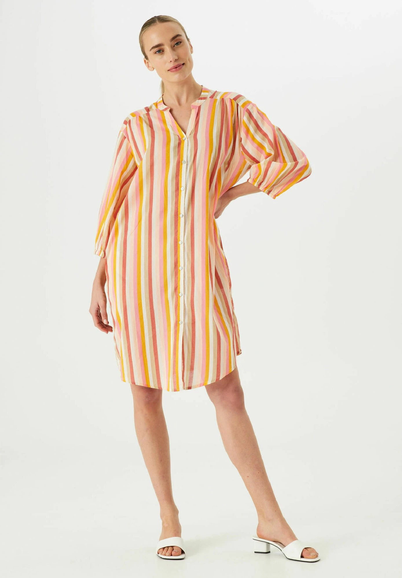 Garcia Striped- Blousejurk - Off White 4 Garcia Striped- Blousejurk - Off White - Afbeelding 2