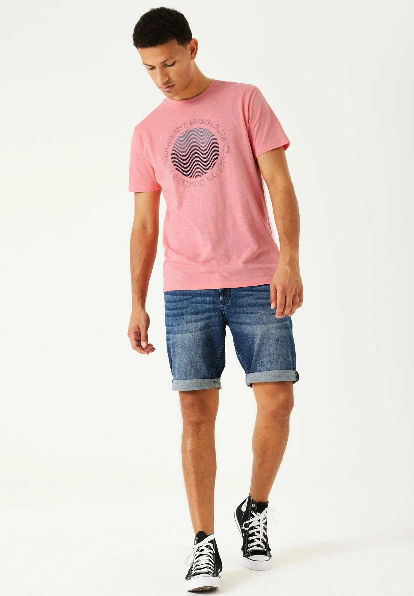 Garcia Coral- T-Shirt Print - Bright Coral 3 Garcia Coral- T-Shirt Print - Bright Coral