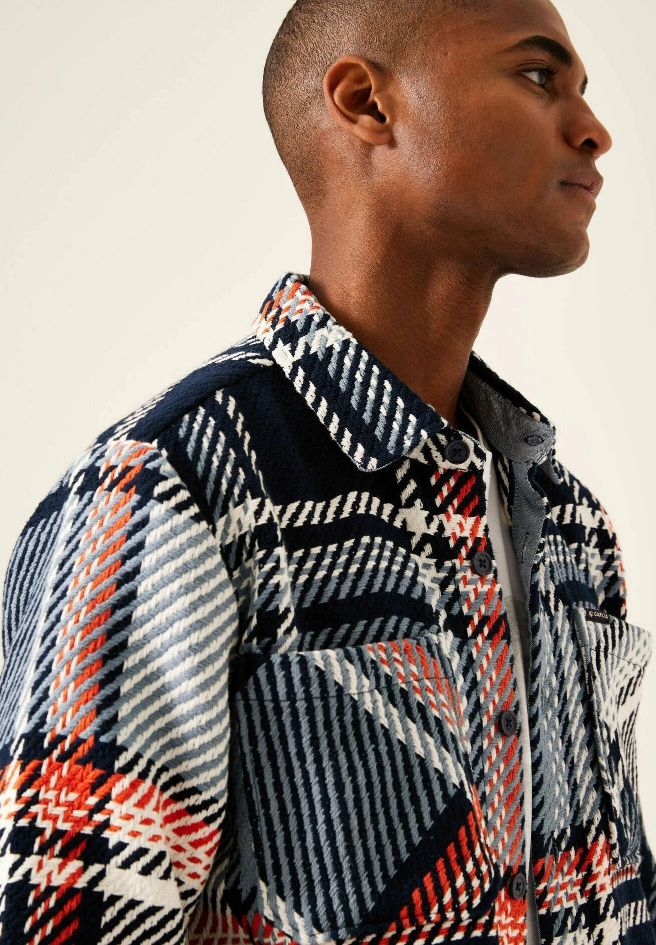 Garcia Checkered - Lichte Jas - Stone Blue 5 Garcia Checkered - Lichte Jas - Stone Blue - Afbeelding 3