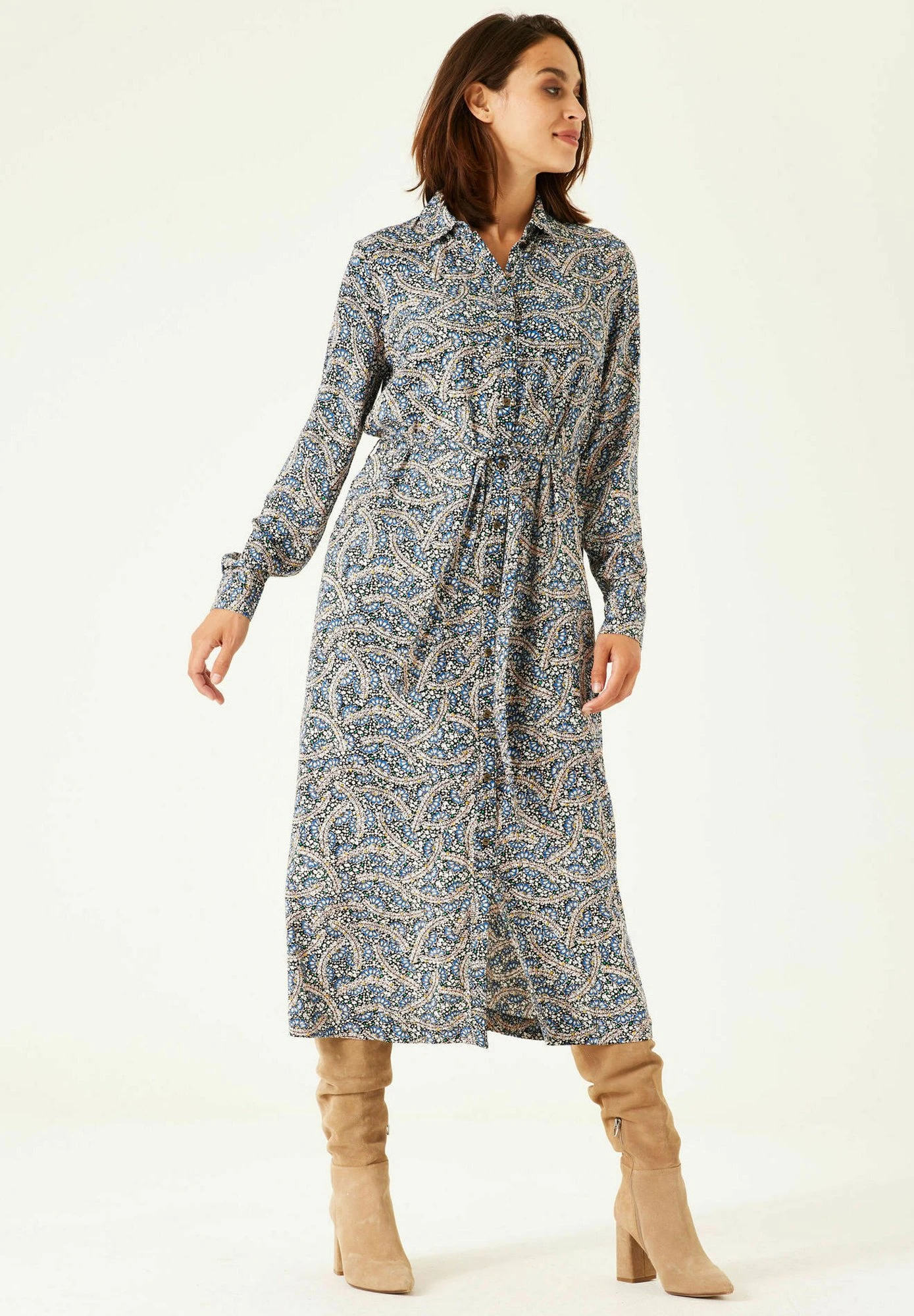 Garcia With Print - Blousejurk - Navy Peony 4 Garcia With Print - Blousejurk - Navy Peony - Afbeelding 2