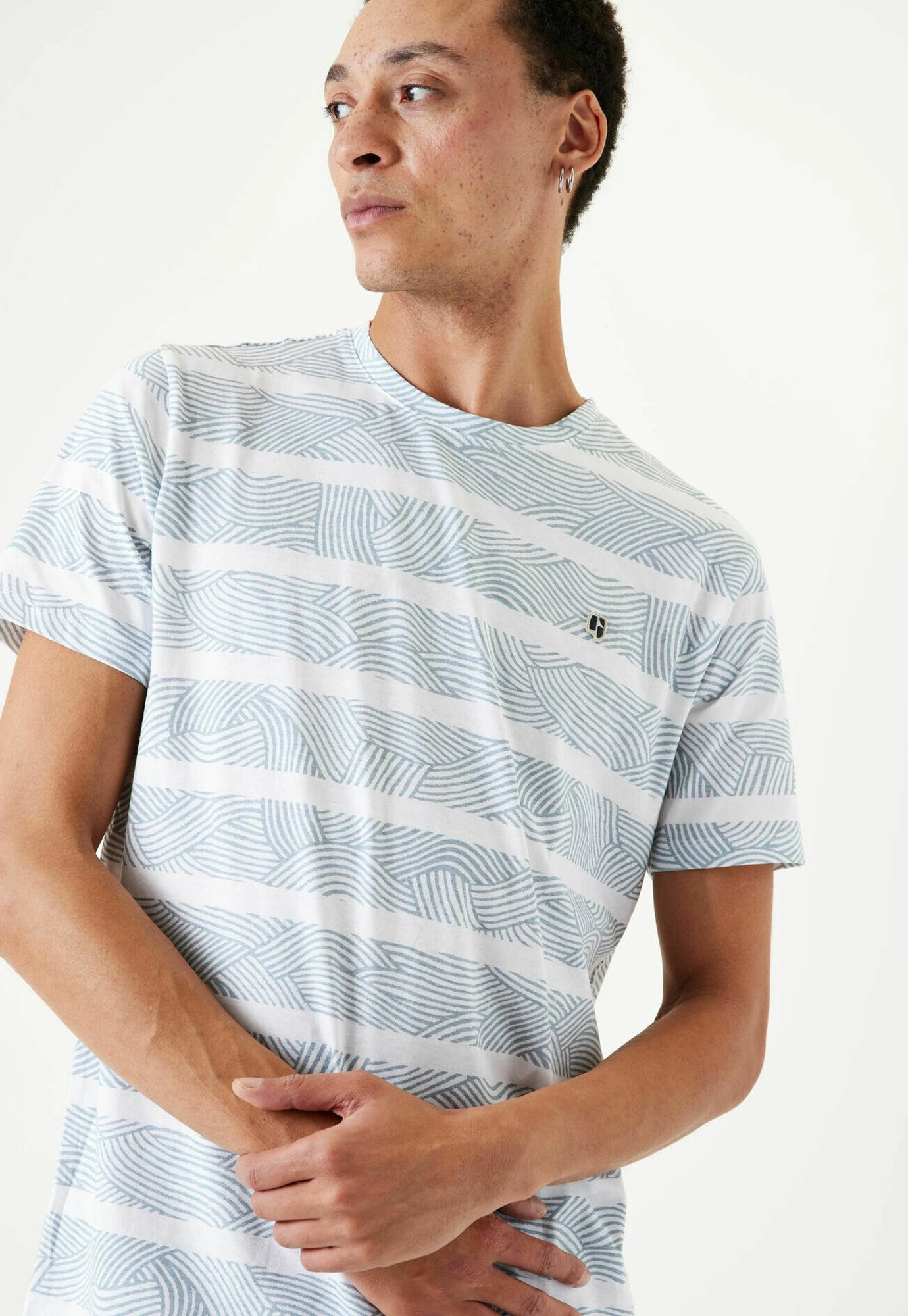 Garcia T-Shirt Print - Dusty Blue 5 Garcia T-Shirt Print - Dusty Blue - Afbeelding 3