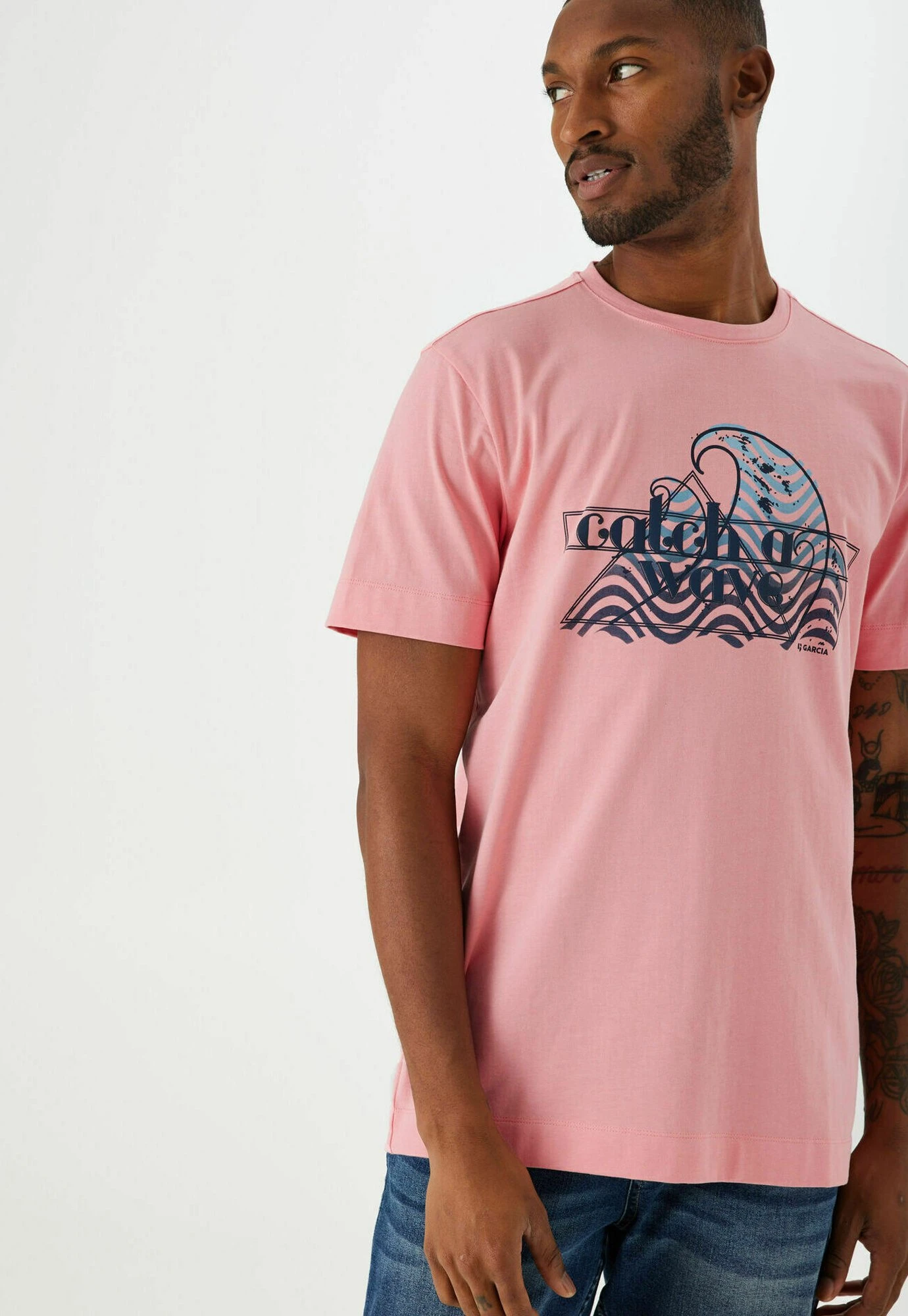 Garcia T-Shirt Print - Bright Coral 5 Garcia T-Shirt Print - Bright Coral - Afbeelding 3