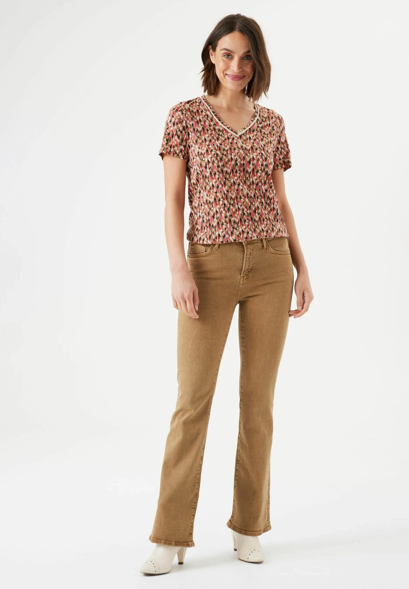 Garcia T-Shirt Print - Golden Brown 4 Garcia T-Shirt Print - Golden Brown - Afbeelding 2