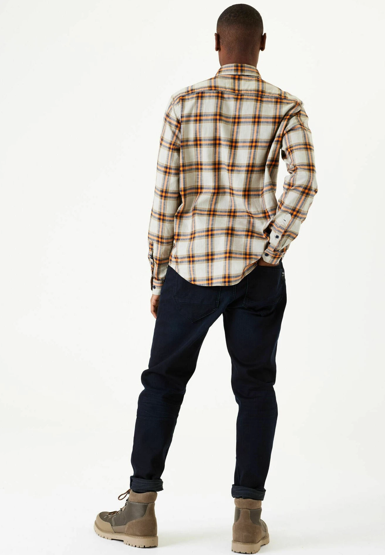 Garcia Checkered - Overhemd - Sunset Orange 4 Garcia Checkered - Overhemd - Sunset Orange - Afbeelding 2