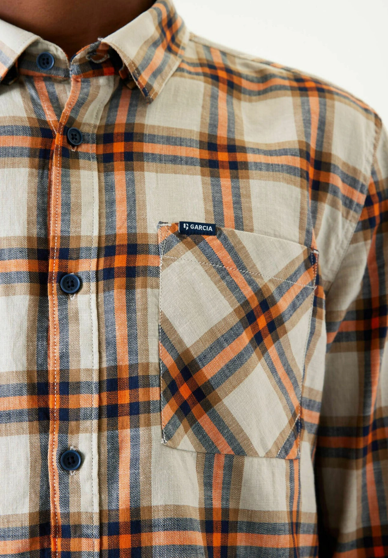 Garcia Checkered - Overhemd - Sunset Orange 5 Garcia Checkered - Overhemd - Sunset Orange - Afbeelding 3
