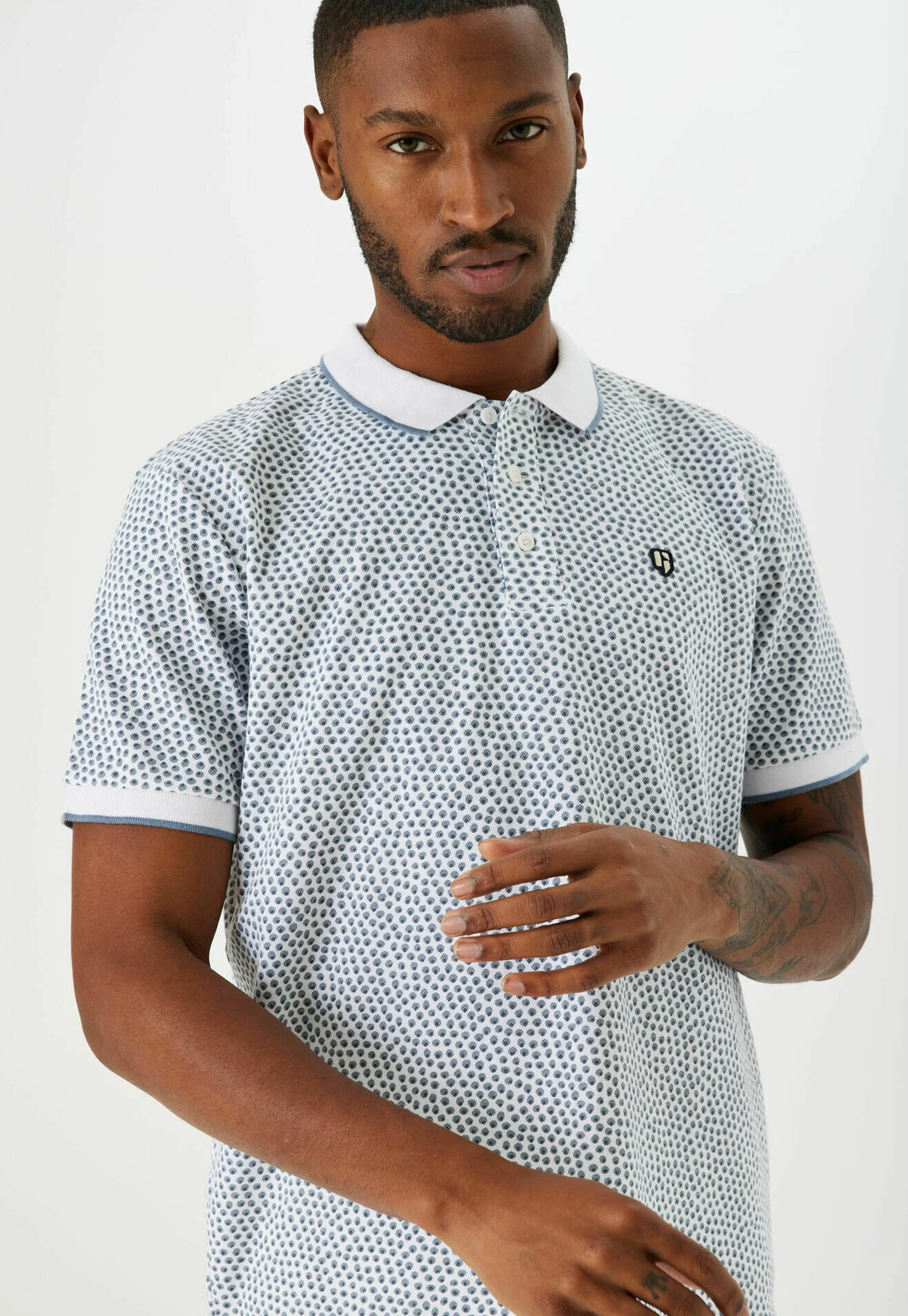 Garcia With Pattern - Poloshirt - White 5 Garcia With Pattern - Poloshirt - White - Afbeelding 3